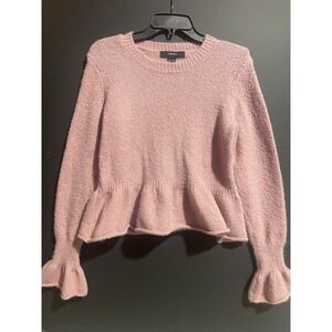 Forever 21 Women's Alpaca Wool  Blend Pink Y2K Sweater Knit Bell Sleeves Small